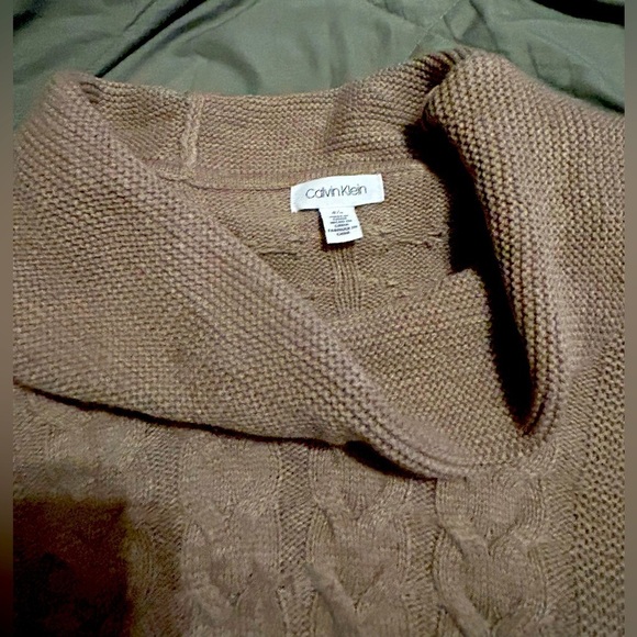 Calvin Klein ladies knit chunky neck sweater brown size large - Picture 4 of 6